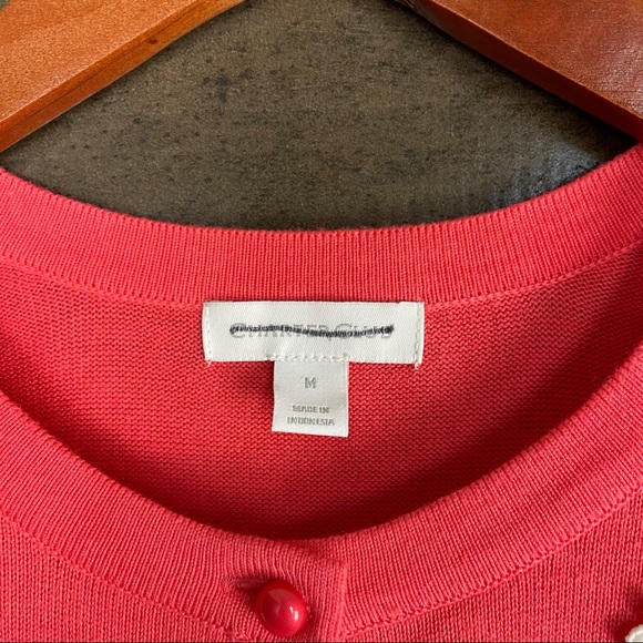 SOLD Charter Club Sweater Embroidered Coral M - Picture 10 of 11